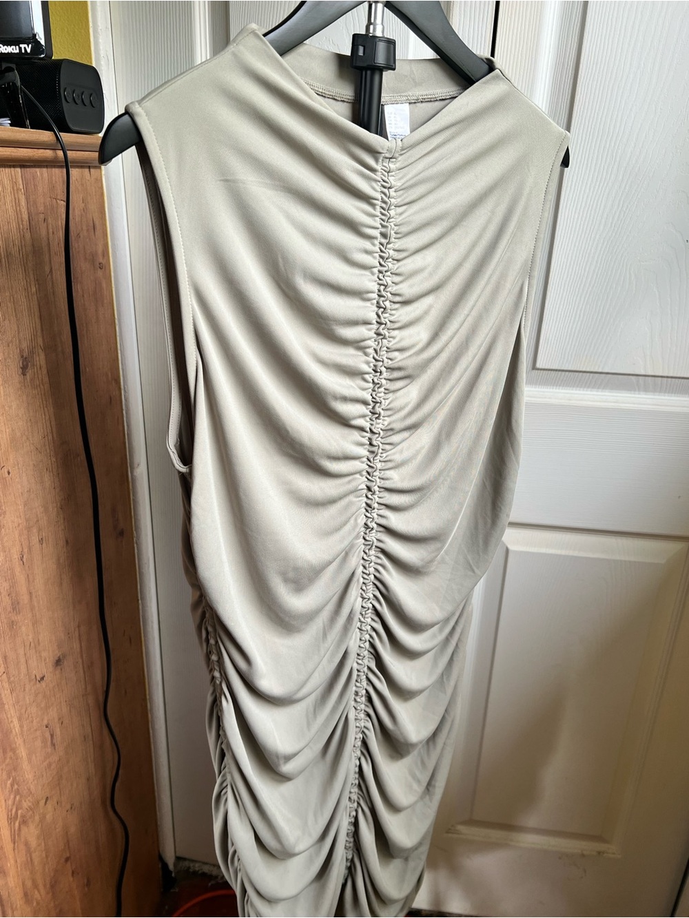 H&M Ruched Midi Dress in Sage